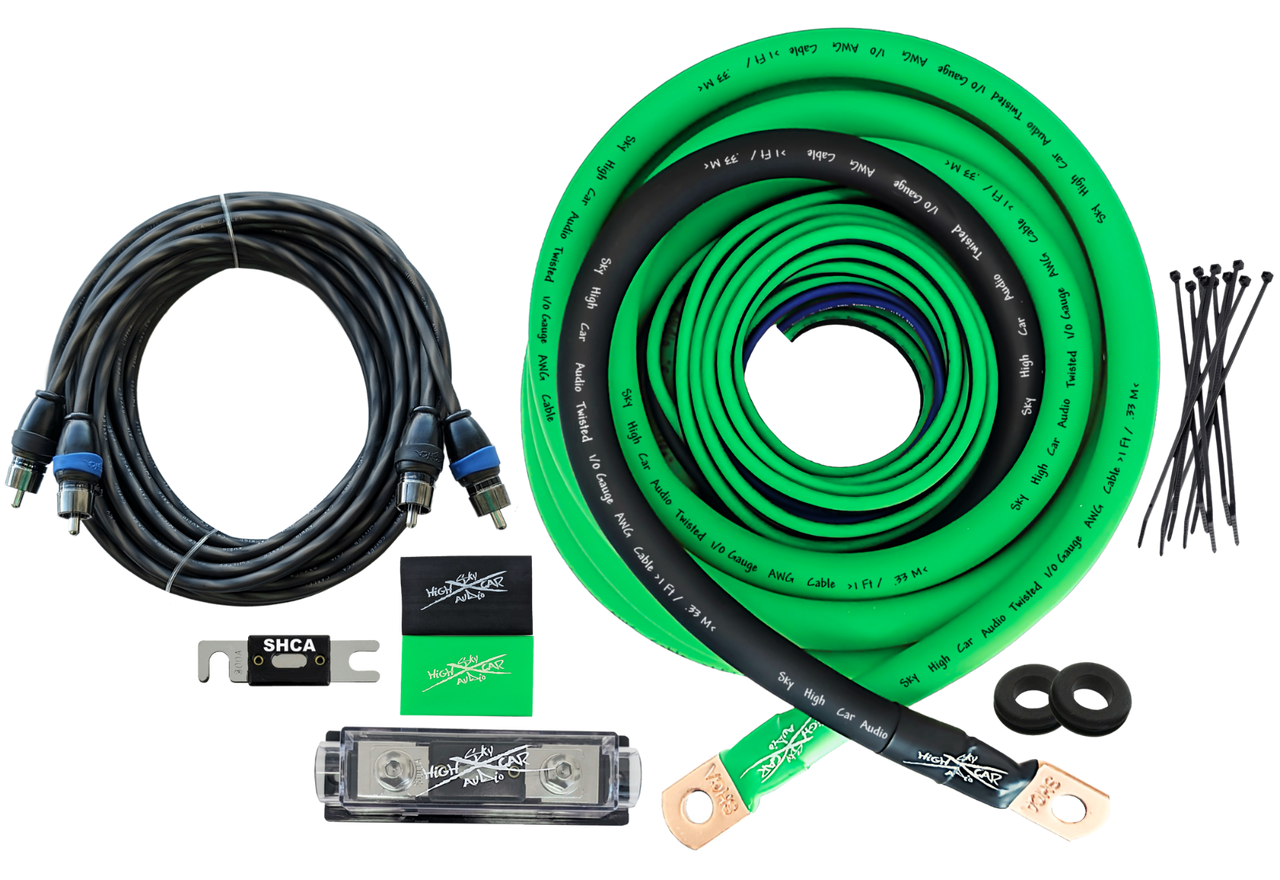 Sky High Car Audio 1/0 CCA Amp Kit