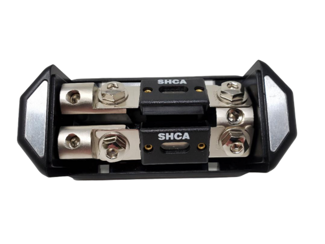 Sky High Car Audio Distro Block with Dual ANL Fuse Holder-(1) 1/0 Inout & (2) 4 ga outputs