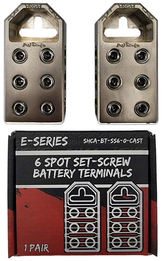 Sky High Car Audio (6) 1/0 Battery Terminals Cast Aluminum