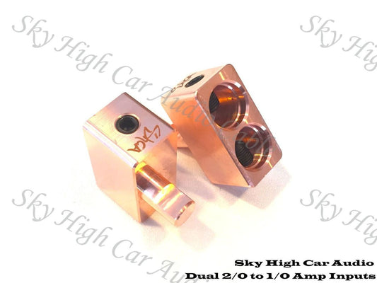 Sky High Car Audio Dual 4/0 XL or 2/0 XL to 1/0 Gauge Amp Inputs - Copper